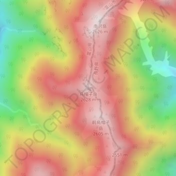 Mt. Eboshi topographic map, elevation, terrain
