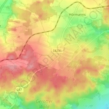 Germanns topographic map, elevation, terrain