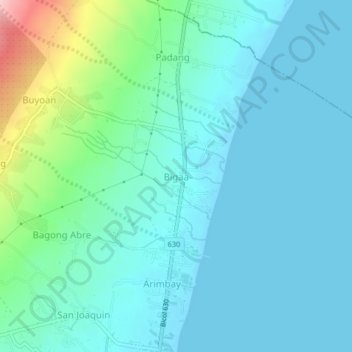 Bigaa topographic map, elevation, terrain