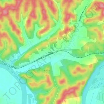 Scottsboro topographic map, elevation, terrain