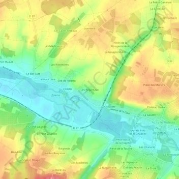 Les Rogareaux topographic map, elevation, terrain