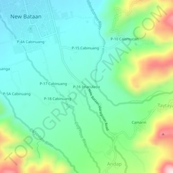 P-16 Imaculada topographic map, elevation, terrain
