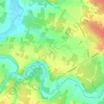 Cornu topographic map, elevation, terrain