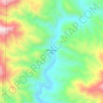 San Luis del Río topographic map, elevation, terrain
