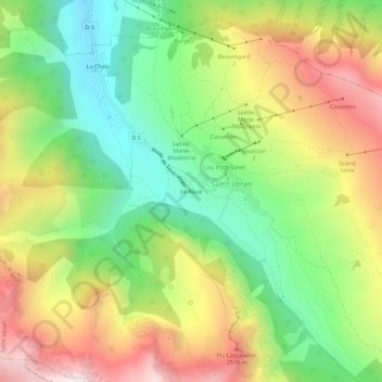 Le Raux topographic map, elevation, terrain