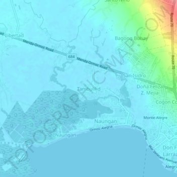 Tambulilid topographic map, elevation, terrain