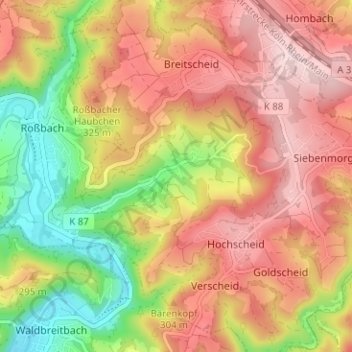 Gersthahn topographic map, elevation, terrain