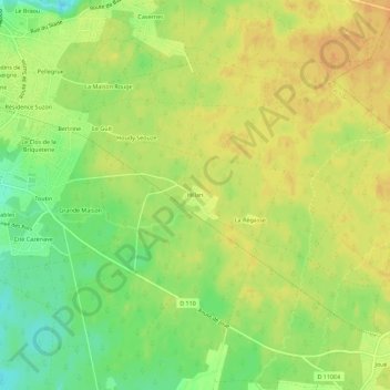 Hillan topographic map, elevation, terrain