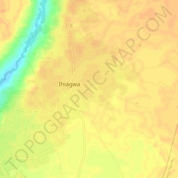 Ihiagwa topographic map, elevation, terrain