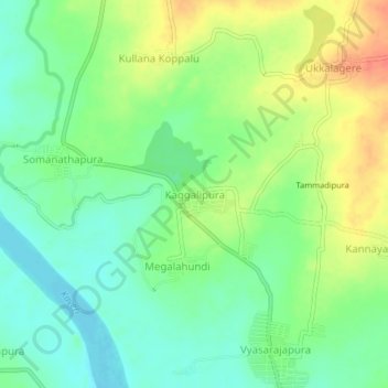 Kaggalipura topographic map, elevation, terrain