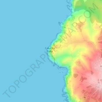 Cape Roca topographic map, elevation, terrain