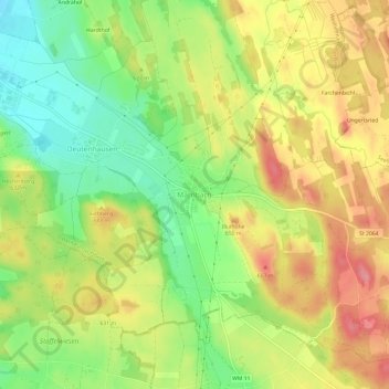 Marnbach topographic map, elevation, terrain