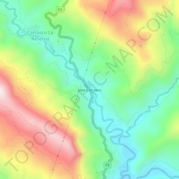 Jose Carrasco topographic map, elevation, terrain