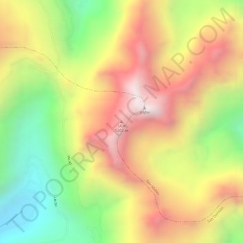 Uco topographic map, elevation, terrain
