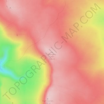 Margery Hill topographic map, elevation, terrain