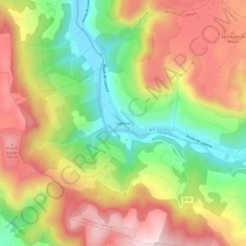 Lapeyre topographic map, elevation, terrain
