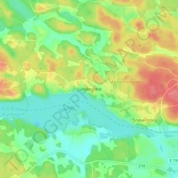 Luddingsbo topographic map, elevation, terrain