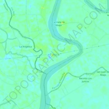 Tinoco topographic map, elevation, terrain