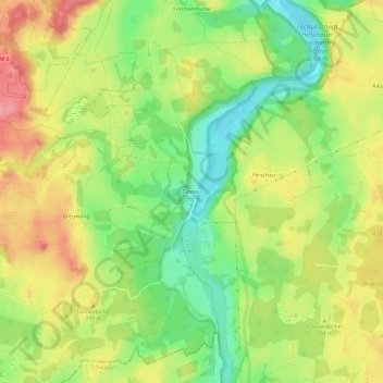 Dessau topographic map, elevation, terrain