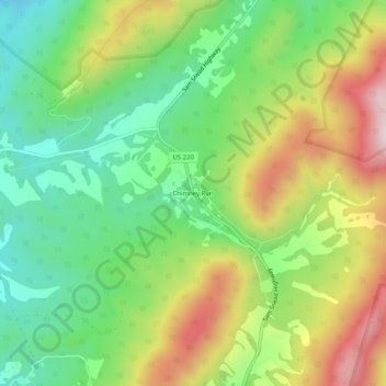 Chimney Run topographic map, elevation, terrain