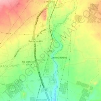 Lasso topographic map, elevation, terrain
