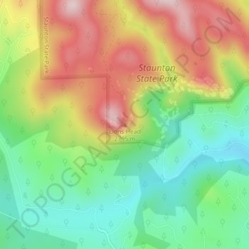 Lions Head topographic map, elevation, terrain