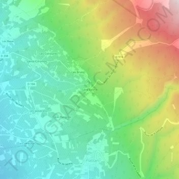 Saint-Estève topographic map, elevation, terrain
