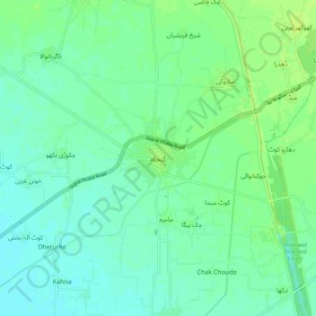 Kunjah topographic map, elevation, terrain