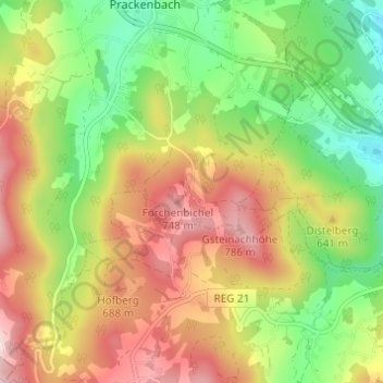 Schwaben topographic map, elevation, terrain