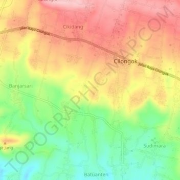 Cipete topographic map, elevation, terrain