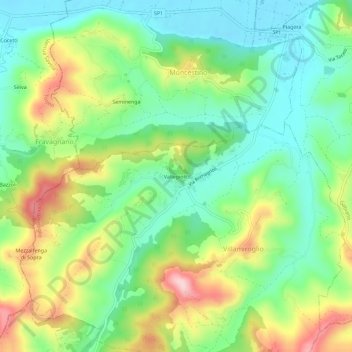 Vallegioliti topographic map, elevation, terrain