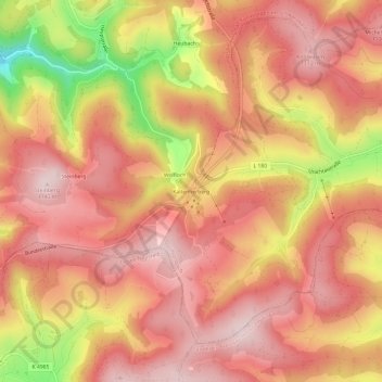 Kaltenherberg topographic map, elevation, terrain