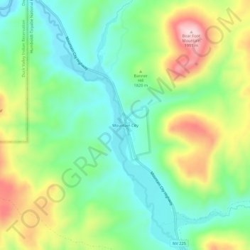 Mountain City topographic map, elevation, terrain