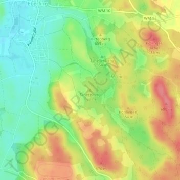 Schernberg topographic map, elevation, terrain