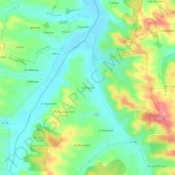 A Arnaud topographic map, elevation, terrain