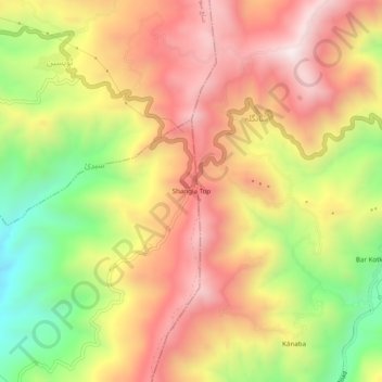 Shangla Top topographic map, elevation, terrain
