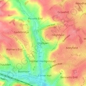 Old Town topographic map, elevation, terrain