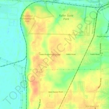 White Chapel topographic map, elevation, terrain