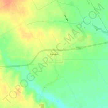Brandon topographic map, elevation, terrain