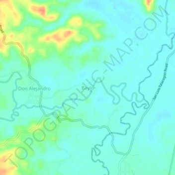 Baylo topographic map, elevation, terrain