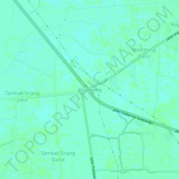 Malintang topographic map, elevation, terrain