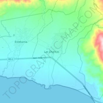 Las Charcas topographic map, elevation, terrain