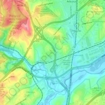 Relay topographic map, elevation, terrain