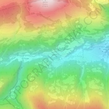 Galleno topographic map, elevation, terrain