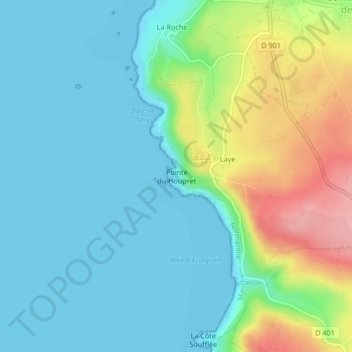Pointe du Houpret topographic map, elevation, terrain