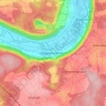 Unteremmendorf topographic map, elevation, terrain