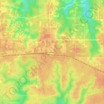 Deerland topographic map, elevation, terrain