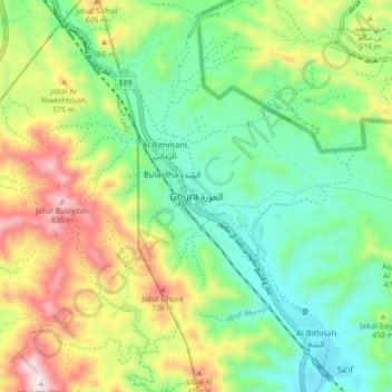Ghura topographic map, elevation, terrain
