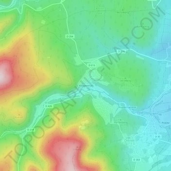 Klingenthal topographic map, elevation, terrain