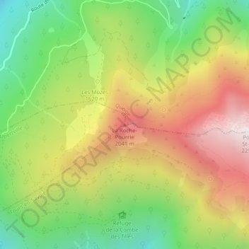 Queige topographic map, elevation, terrain
